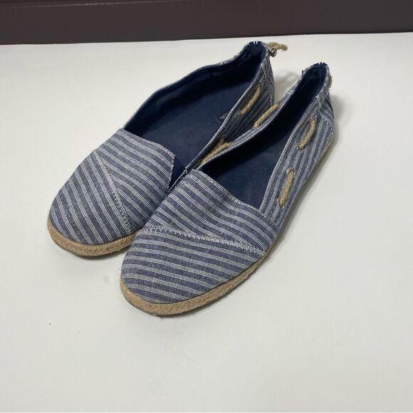 Nautica Rudder Denim Striped Slip-On Espadrille Deck Shoes Women's Size 10 - Picture 12 of 14
